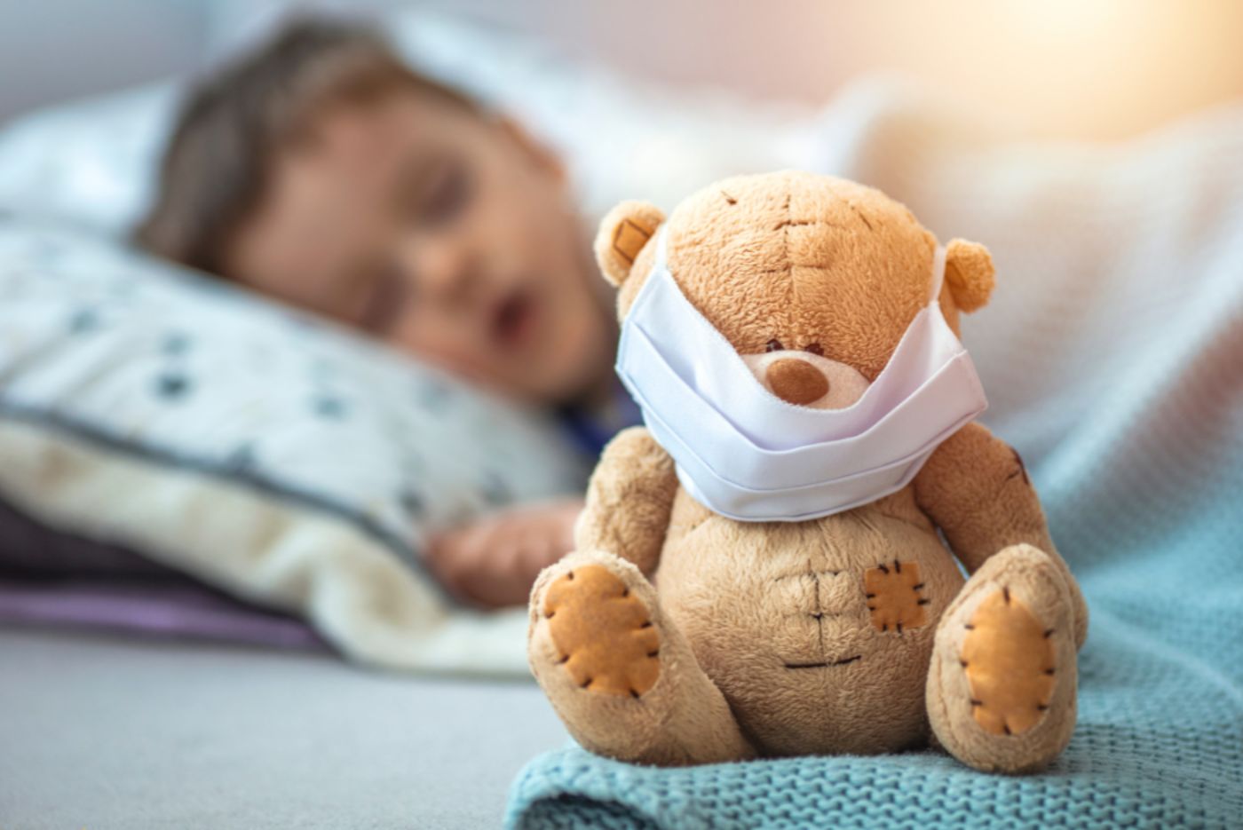 Sick child and teddy Sick child and teddy