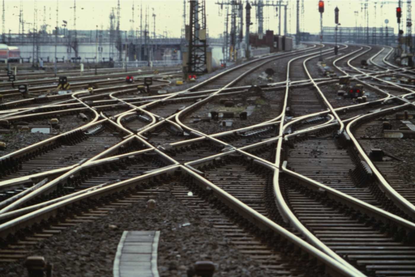 Railway lines uncertainty Many railway lines merging to demonstrate uncertainty with plans