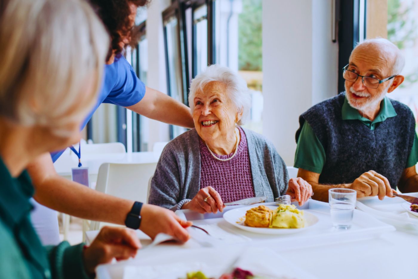 elderly couple eating elderly couple eating